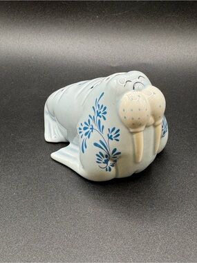 Vintage Josef Originals Blue Walrus Salt or Pepper Shaker Korea